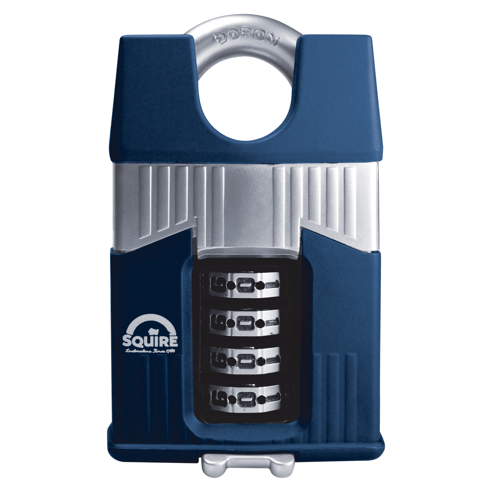 SQUIRE Warrior Closed Shackle Combination Padlock 55mm Pro - Blue & Silver