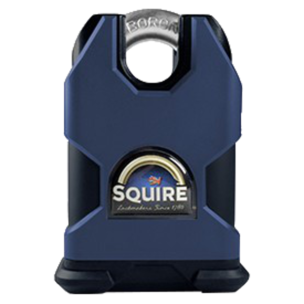 SQUIRE SS50CEM Marine Grade Stronghold Closed Shackle Padlock Body Only Closed Shackle - Black & Blue