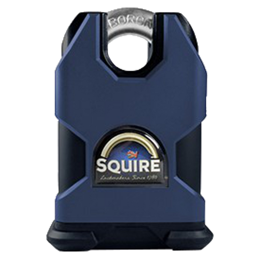 SQUIRE SS50CEM Marine Grade Stronghold Closed Shackle Padlock Body Only Closed Shackle - Black & Blue