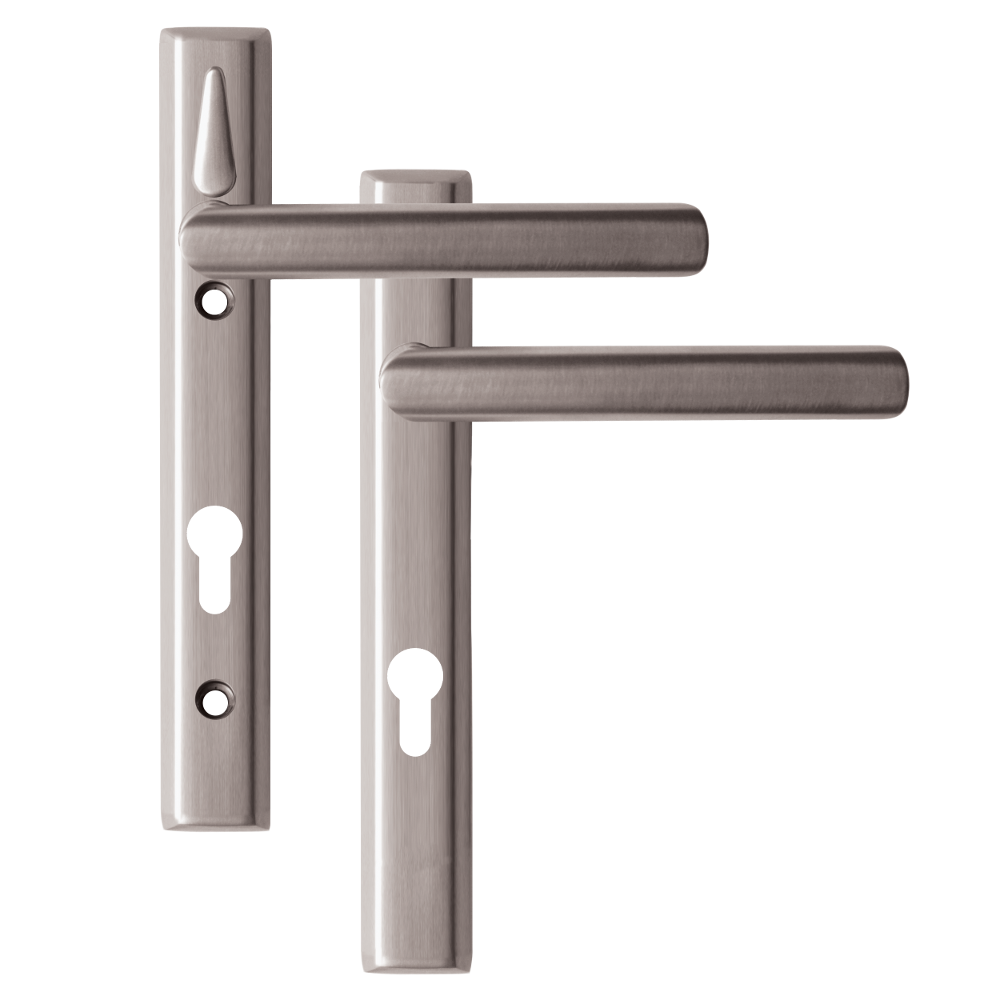 LOXTA Stealth Double Locking Lever Handle (Euro External) - 122mm 92PZ Brushed Silver