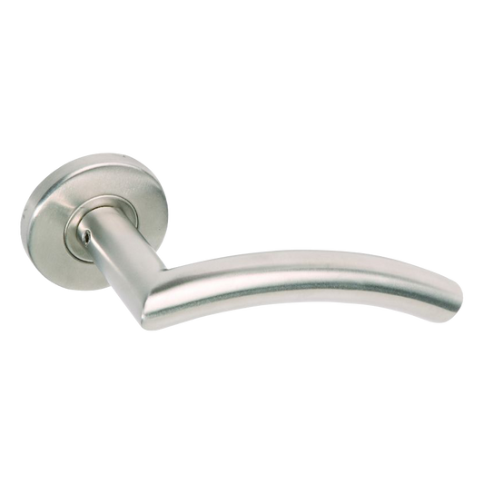 BRITON Curved Mitred Lever on Rose with Round Bar Curved Mitred 4205.19.SS - Satin Stainless Steel