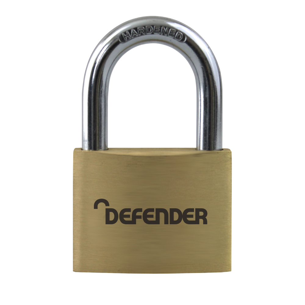 DEFENDER Brass Open Shackle Padlock 20mm Keyed To Differ - Steel