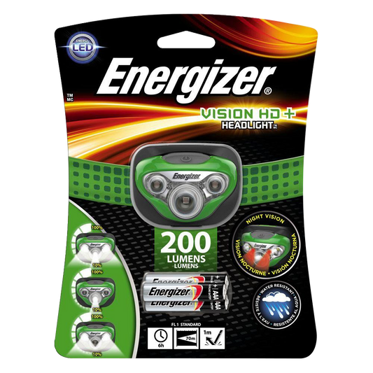 ENERGIZER Vision HD Headlight 200 Lumens 200 Lumens - Black & Green