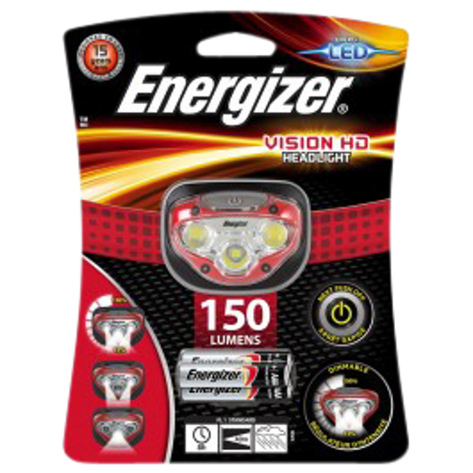 ENERGIZER Vision HD Headlight 150 Lumens 150 Lumens - Black & Red