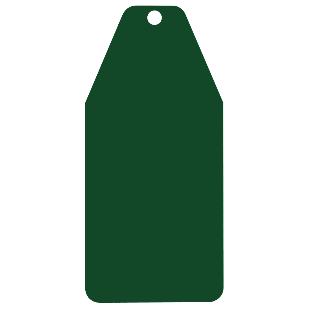 U-MARQ Rectangular Luggage Label Style Key Tag 75mm x 35mm - Green