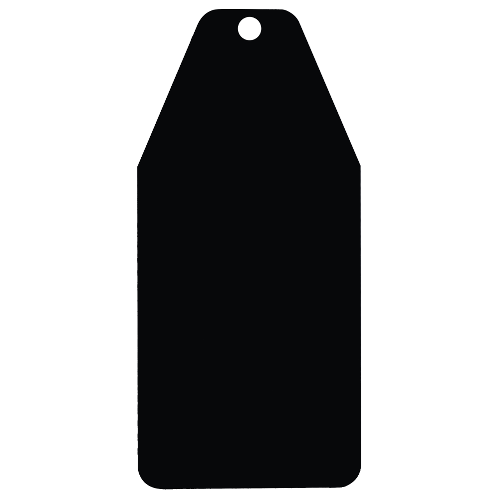 U-MARQ Rectangular Luggage Label Style Key Tag 75mm x 35mm - Black