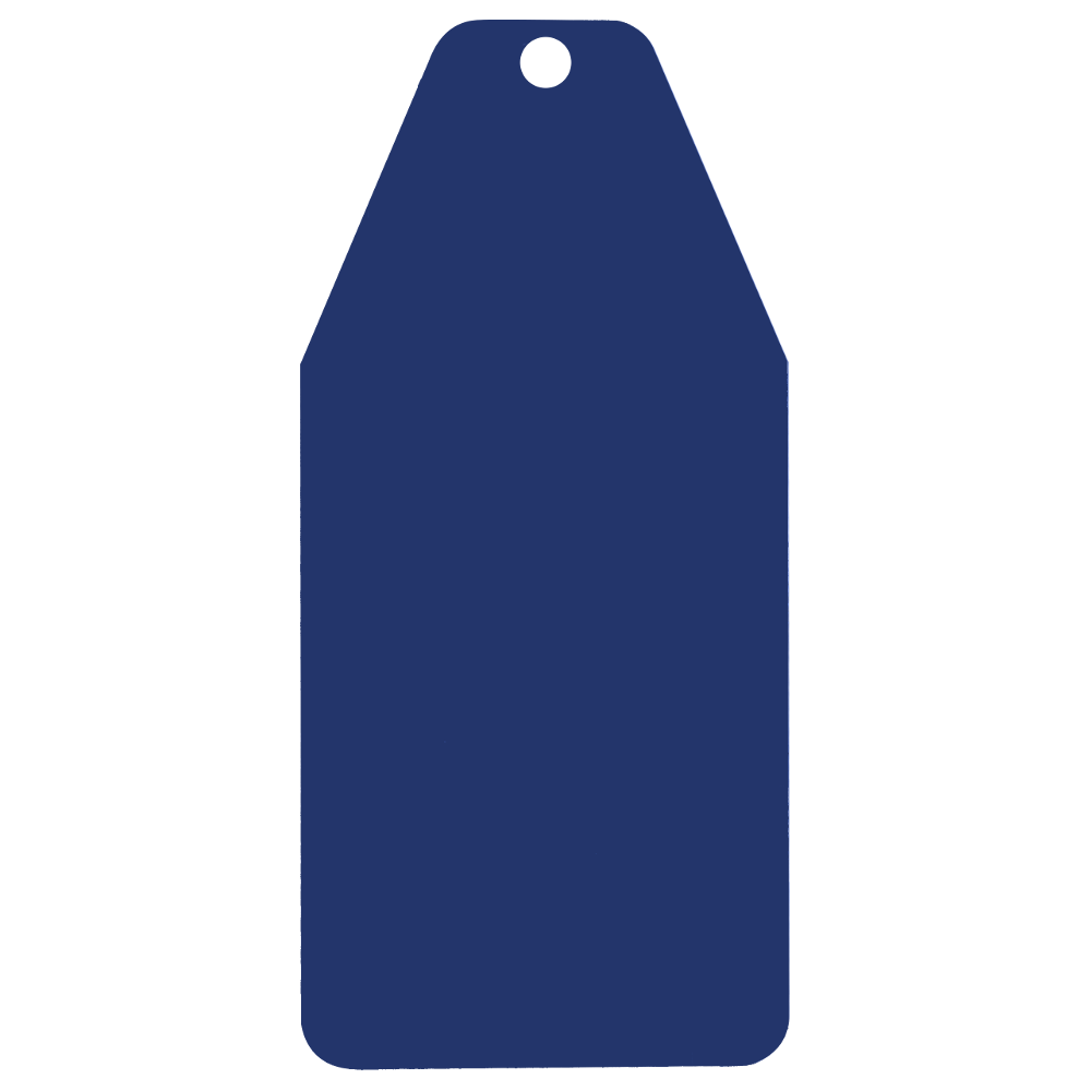 U-MARQ Rectangular Luggage Label Style Key Tag 75mm x 35mm - Blue