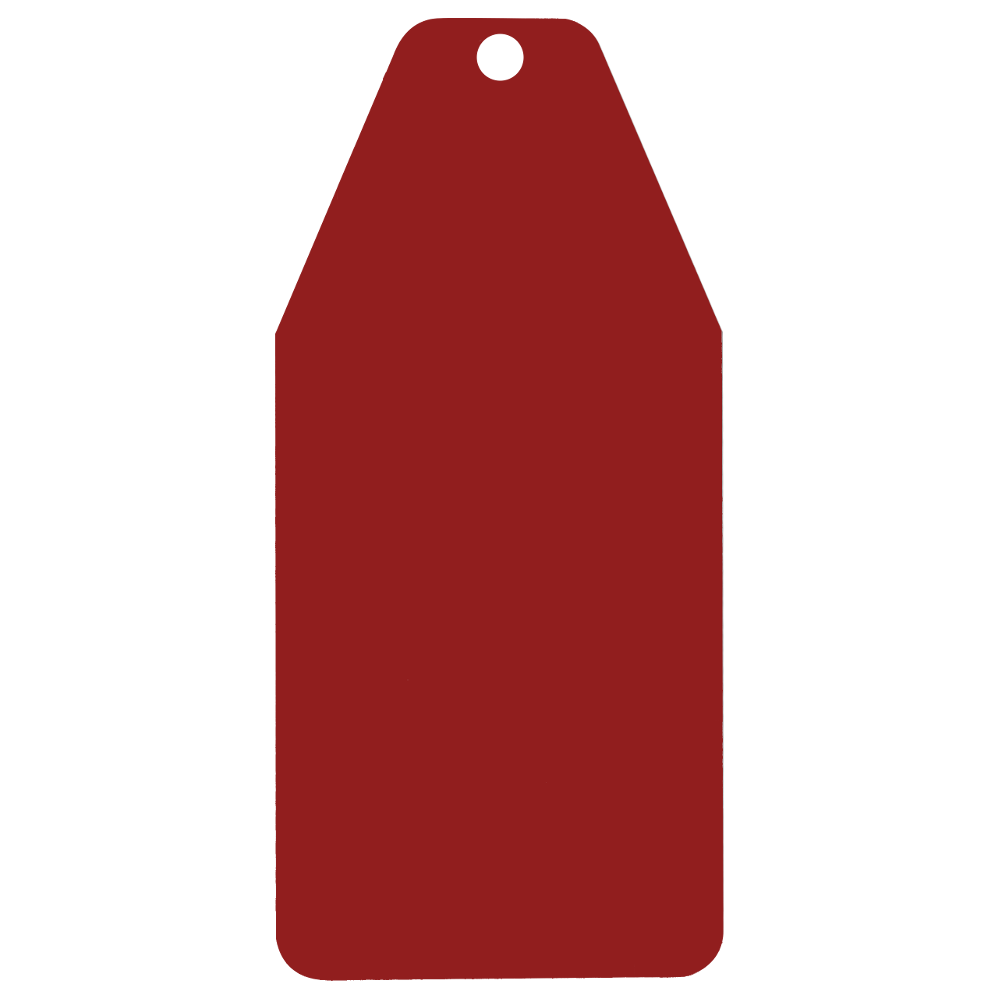 U-MARQ Rectangular Luggage Label Style Key Tag 122mm x 57mm - Red