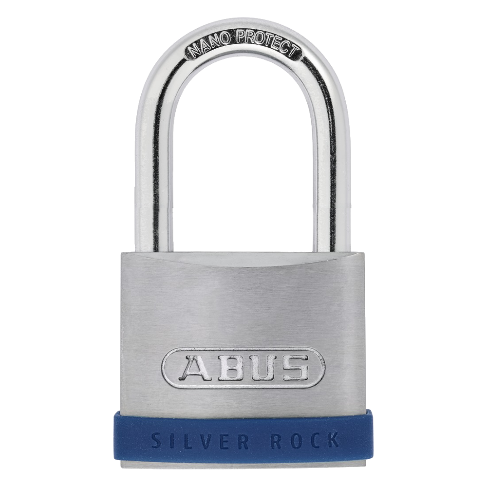 ABUS Silver Rock 5 Long Shackle Padlock 40mm Keyed To Differ Pro 63mm Shackle - Stainless Steel Effect