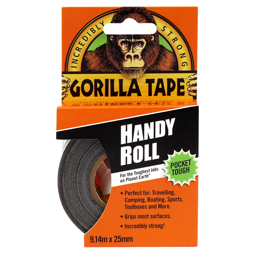 GORILLA Tape - Black 9m Handy Roll - Black