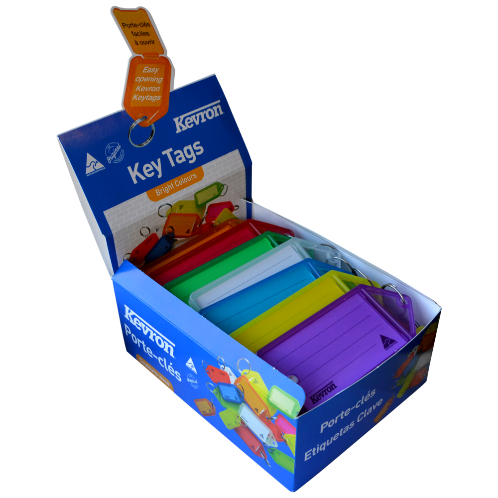 KEVRON ID35 Big Tags Box of 30 Assorted Colours Box of 30 assorted colours - Assorted Colours