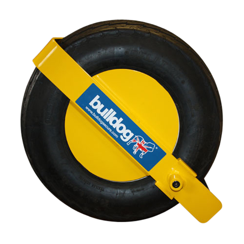 BULLDOG Trailclamp To Suit Small Trailers TC100 Tyres 100 to 122mm Width 200mm Rim Dia - Yellow
