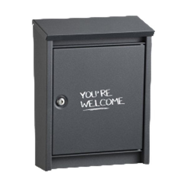 DAD Decayeux D110 Series Post Box inYoure Welcomein Legend - Anthracite Grey
