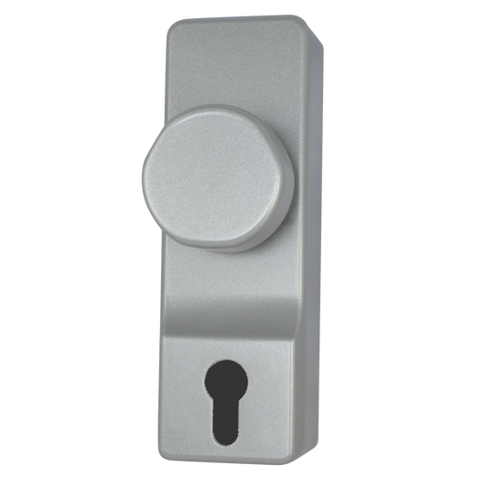 EXIDOR 302EA Knob Operated Outside Access Device Without Cylinder Without Cylinder - Silver Enamelled
