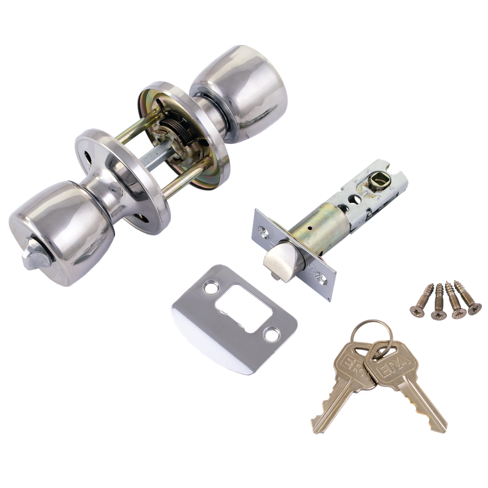 ERA 166 Entrance Knobset PC Keyed To Differ Pro - Chrome Plated