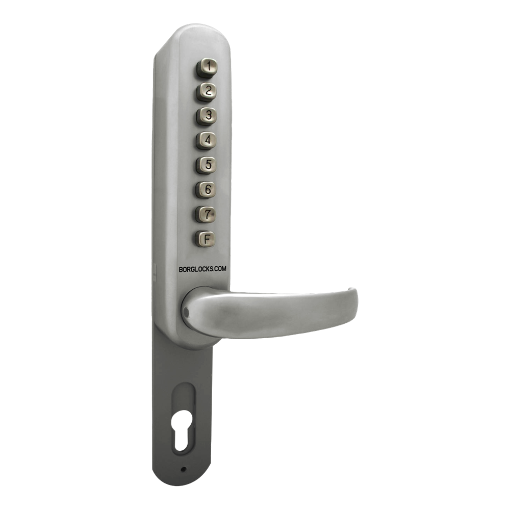 BORG LOCKS BL6100 Narrow Style Digital Lock With UPVC Extension Satin Steel - Satin Stainless Steel