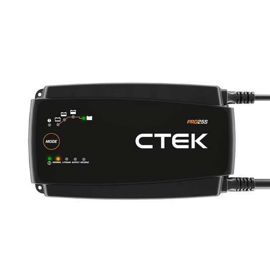 CTEK PRO25 25A Battery Support Unit & Charger For 12V Vehicles PRO25S With 2m Mains Cable - Black