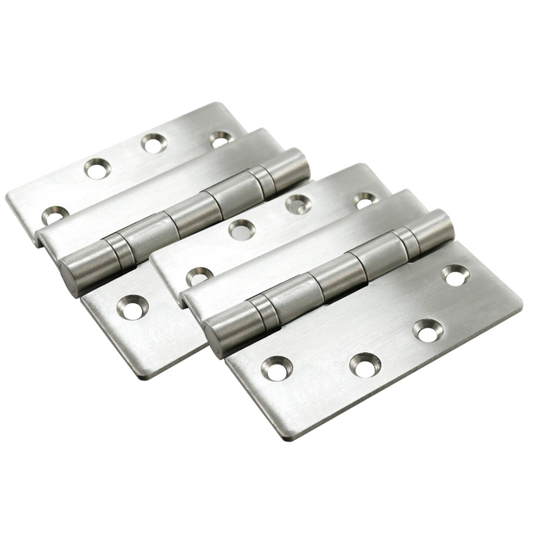 HOOPLY Stainless Steel Container Door Ball Bearing Hinge Z-Profile Silver Pair - Satin Stainless Steel