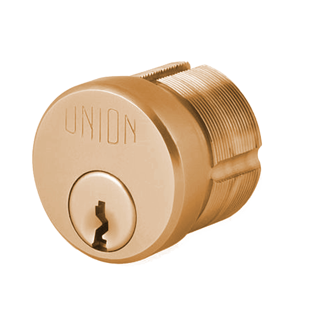 UNION 2X11 Screw-In Cylinder PL Keyed To Differ Single 2 keys - Polished Lacquered Brass
