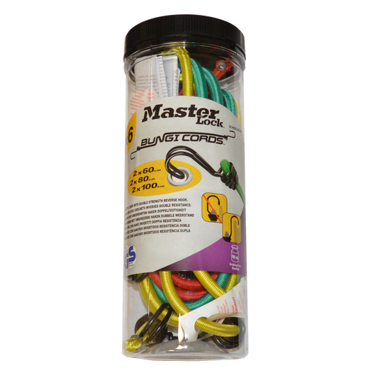MASTER LOCK Twin Wire Bungee Cord Set of 6 Set of 6 - Assorted Colours