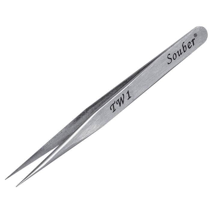 SOUBER TOOLS TW1 Long Straight Pinning Tweezers TW1 - Stainless Steel