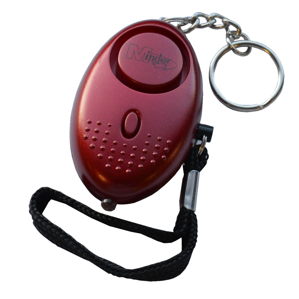MINDER Mini Keyring Torch Personal Alarm Red