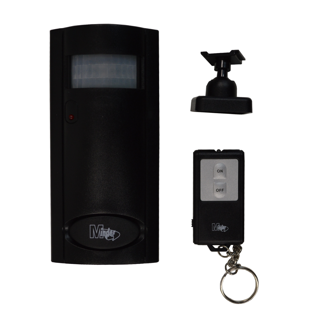 MINDER Mini PIR Alarm with Remote Black