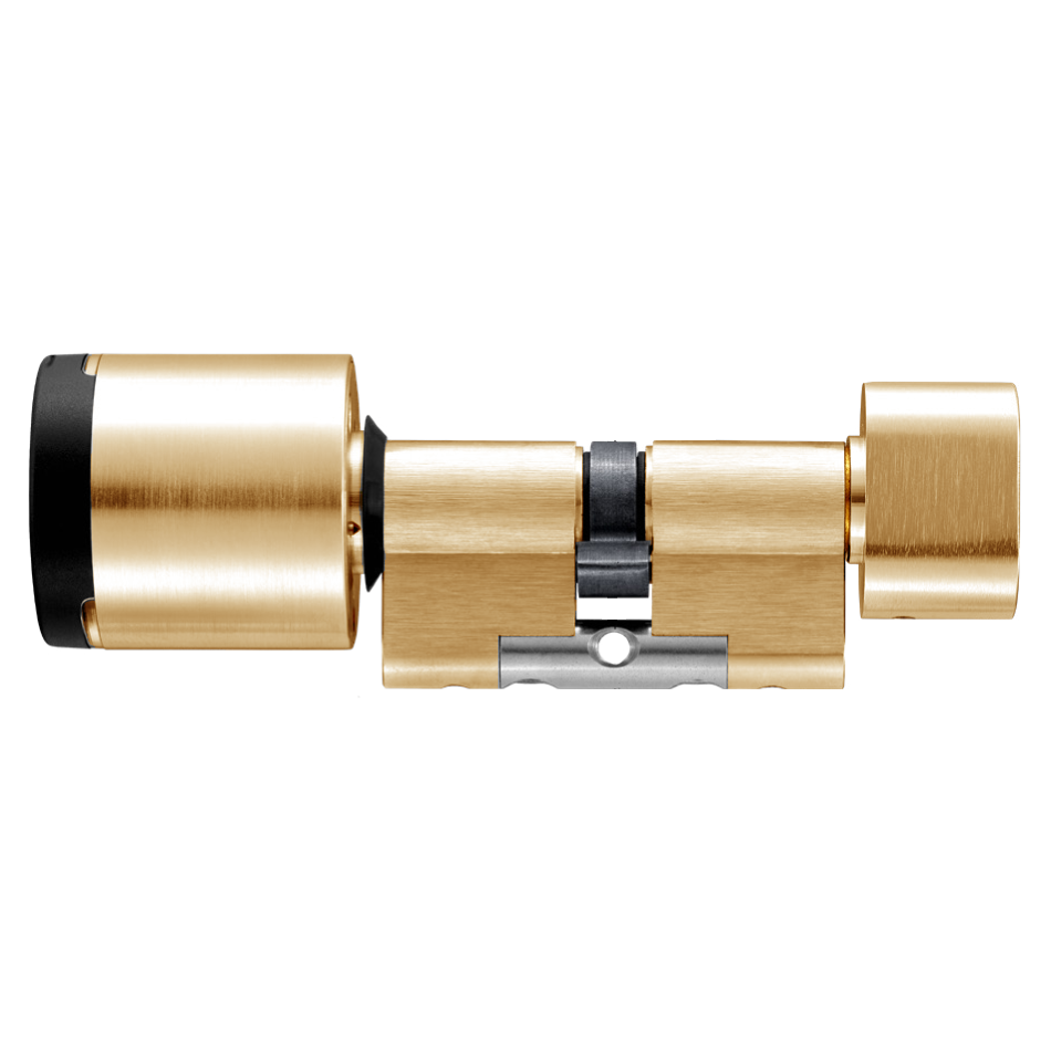 EVVA AirKey Euro Double Proximity - Turn Cylinder Sizes 62mm to 92mm - Polished Brass