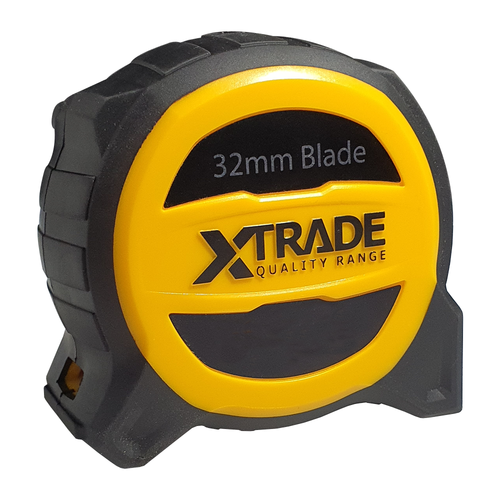 XTRADE Robust Retractable 32mm Wide Tape Measure 8 Meter - Yellow