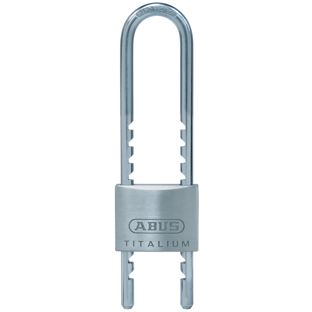 ABUS Titalium 64TI Series Adjustable Long Shackle Padlock 50mm Keyed To Differ 60mm to 150mm Shackle 64TI/50HB60-150 Pro - Silver