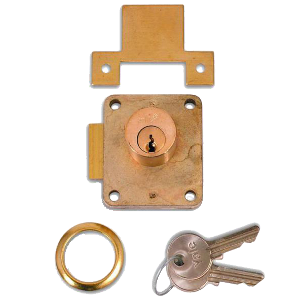 YALE 076S Cylinder Straight Cupboard Springlock 22mm Keyed To Differ Left Handed - Polished Brass