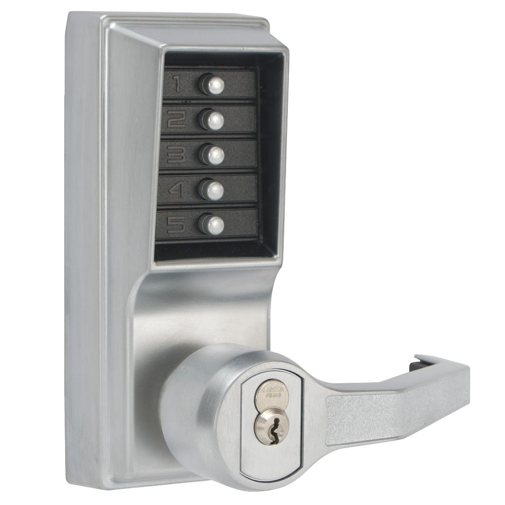 DORMAKABA Simplex L1000 Series L1021B Digital Lock Lever Operated Right Handed With Cylinder LR1021B-26D - Satin Chrome