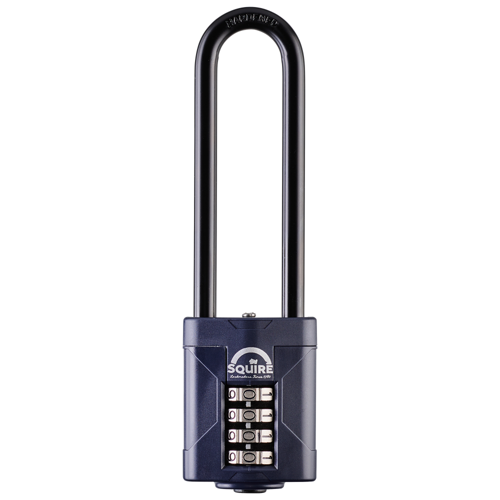 SQUIRE CP50 Series 50mm Steel Shackle Combination Padlock CP50/4 100mm Long Shackle - Blue