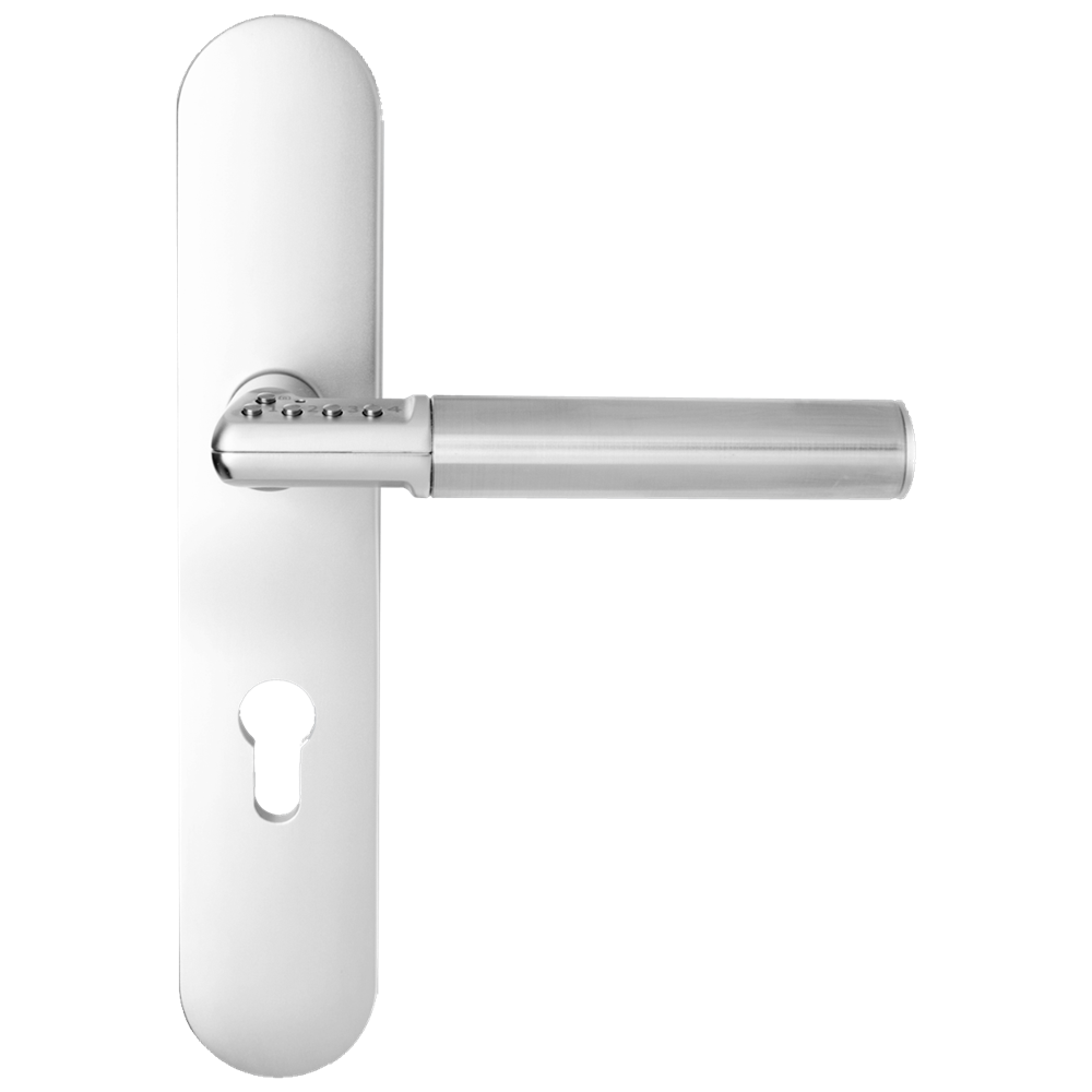 ASSA ABLOY 8832 Long Plate Codehandle Door To Suit European Mortice locks Right Hand 72mm Centers - Stainless Steel