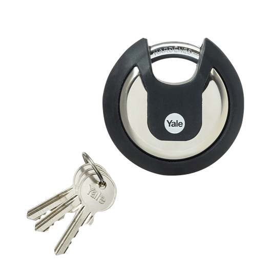 YALE Y130B Maximum Security Stainless Steel Discus Padlock With Cover 70mm