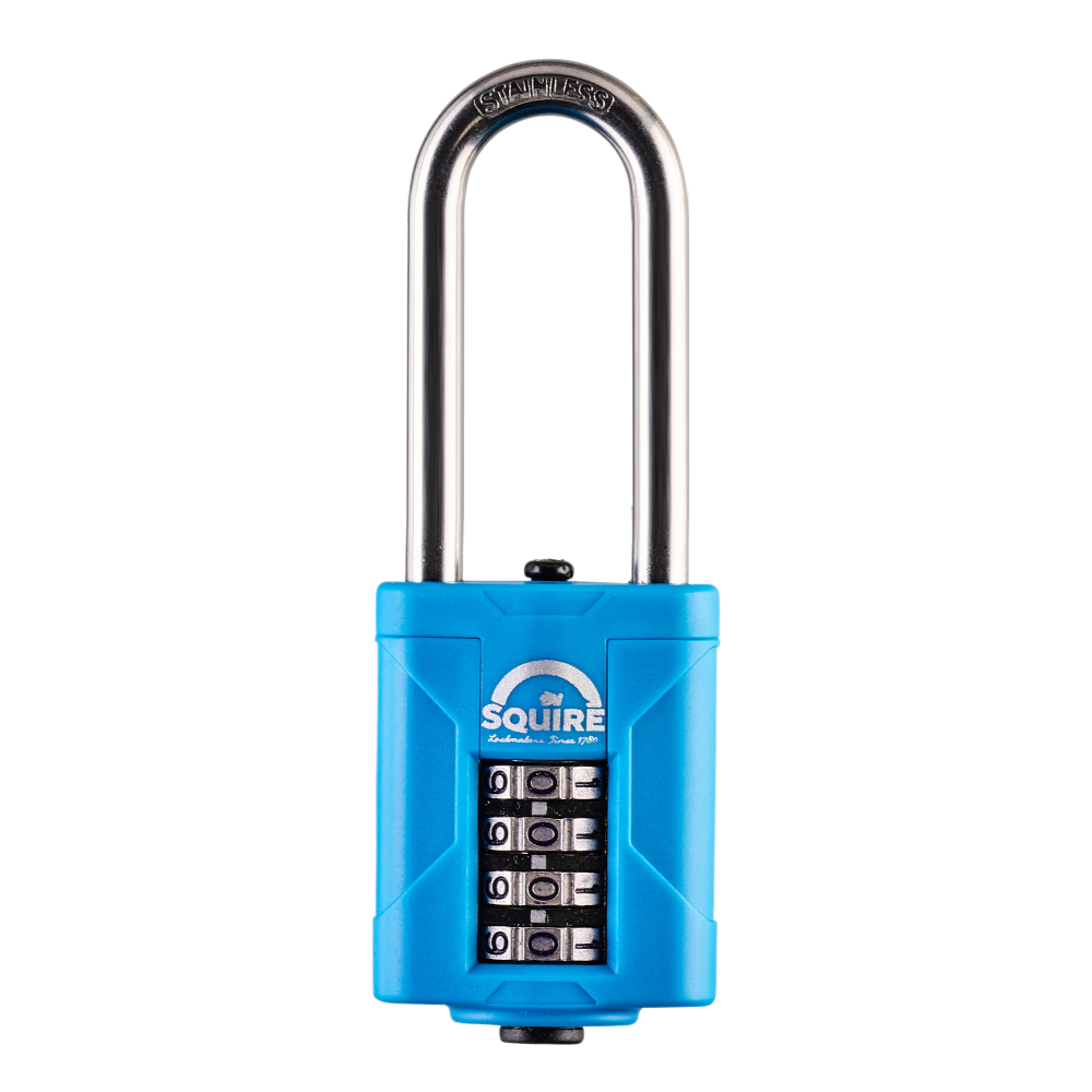 SQUIRE CP40S & CP50S All-Weather Long Shackle Combination Padlock CP40S/2.5 Pro - Stainless Steel