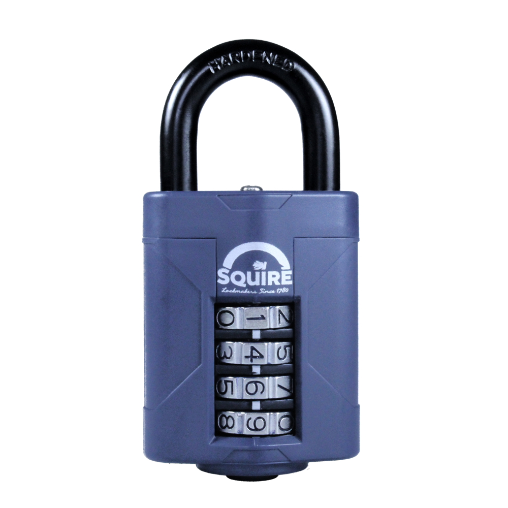 SQUIRE CP50 Series 50mm Steel Shackle Combination Padlock CP50/BX Open Shackle - Blue