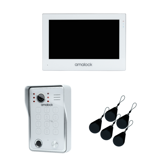 AMALOCK SV2 Smart Video Entry Kit Surface With Keypad Including 7 Inch Monitor - Silver