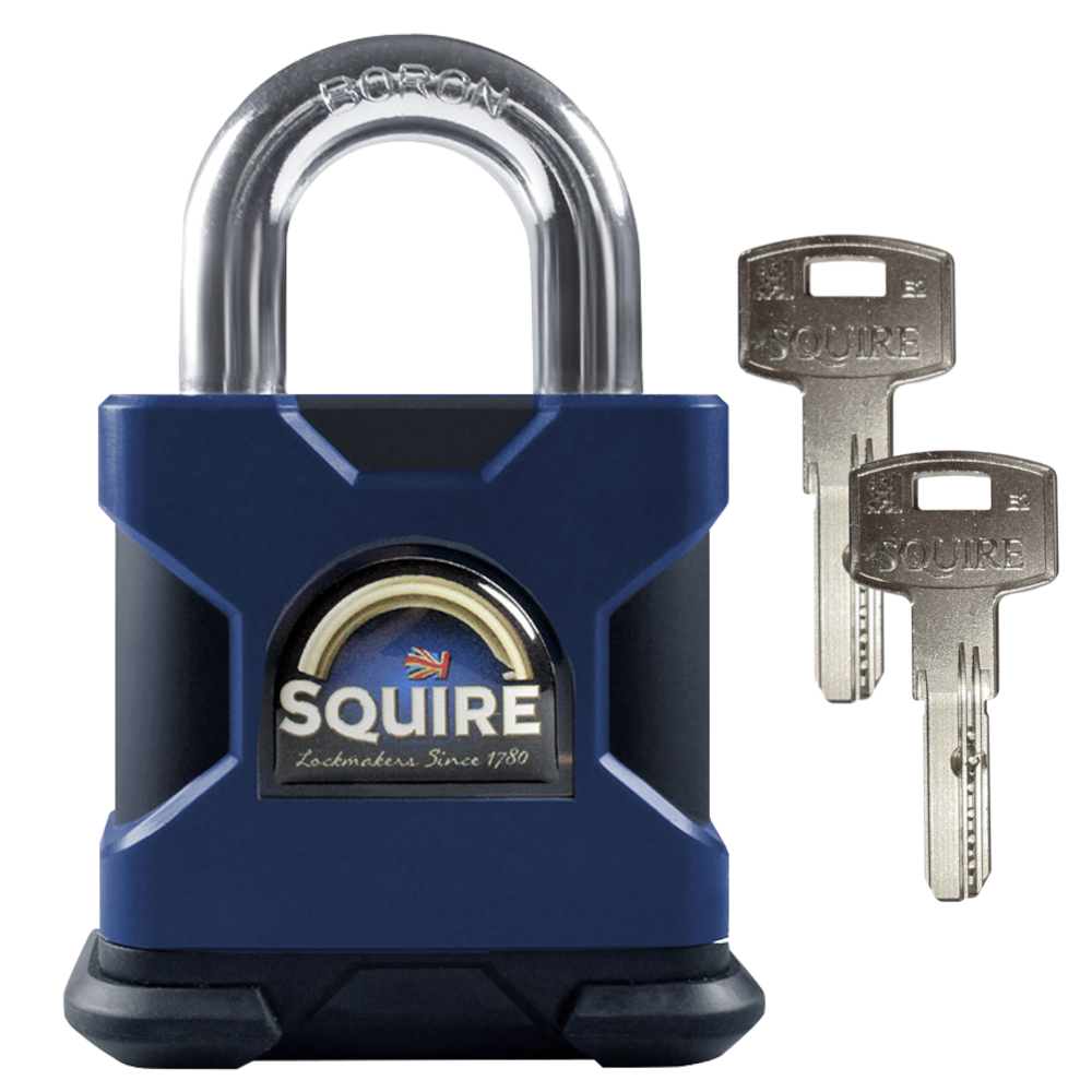 SQUIRE SS50S Elite Dimple Cylinder Open Shackle Padlock Keyed To Differ - Dark Blue