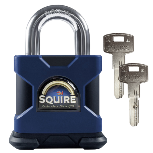 SQUIRE SS50S Elite Dimple Cylinder Open Shackle Padlock Keyed To Differ - Dark Blue