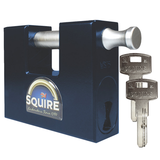 SQUIRE WS75S Elite Dimple Cylinder Container Sliding Shackle Padlock Keyed To Differ - Dark Blue