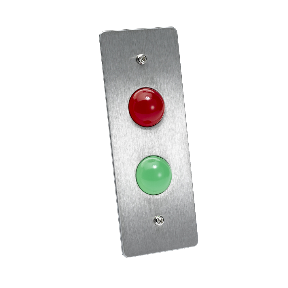 ICS TLM range LED Indicator Plate 1 Gang SS Red Green TLM100 - Stainless Steel