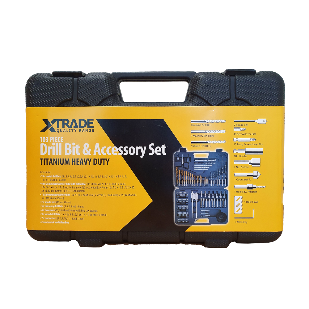 XTRADE 103 Piece Drill Bit and Accessories Set X0900051