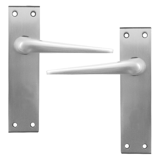 DORTREND 4212 Shirley Plate Mounted Lever Lock Furniture Lever Latch Long Backplate - Anodised Aluminium