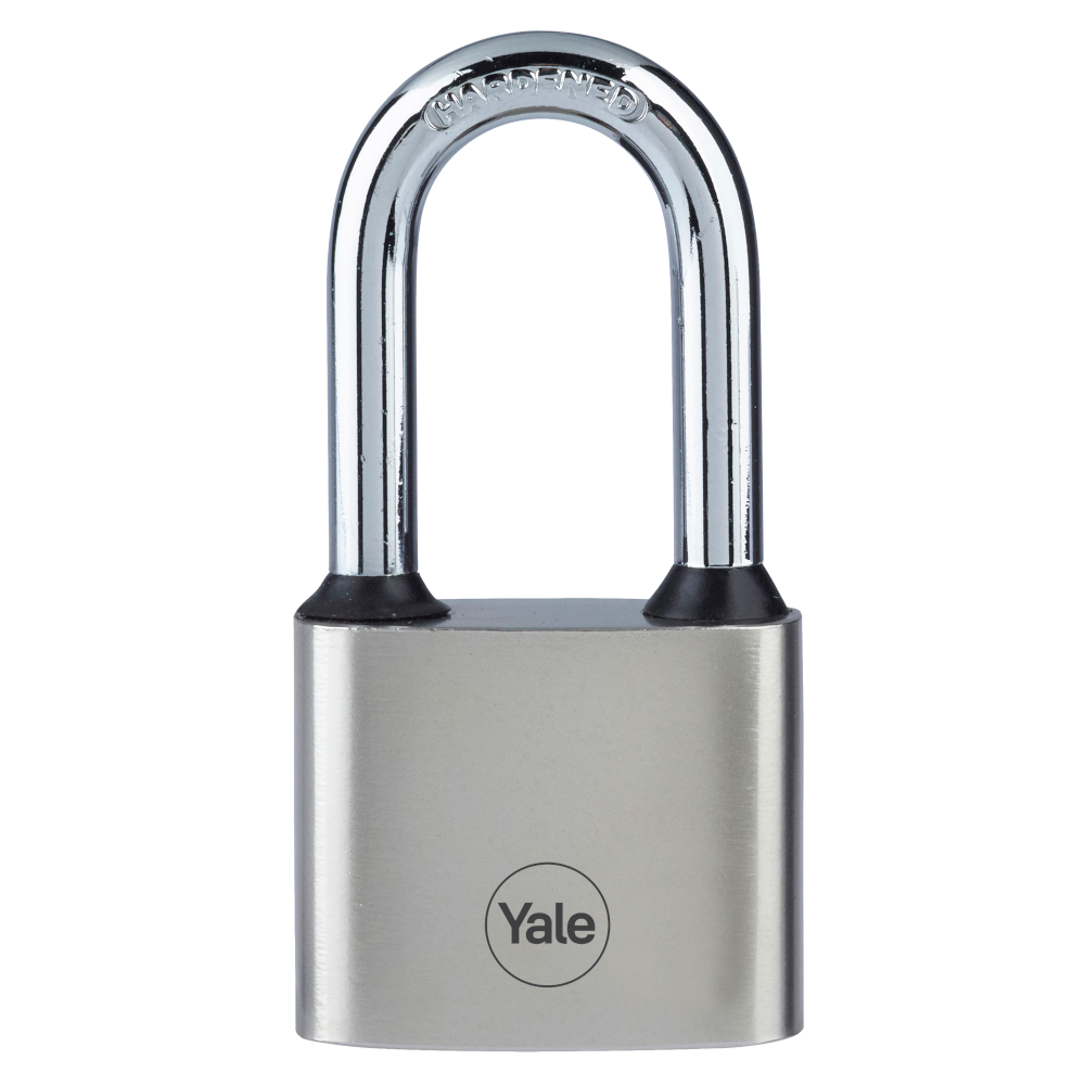 YALE Y112 Series Disc Tumbler Long Shackle Cast Iron Padlock 30mm Body with 37mm Long Shackle - Silver