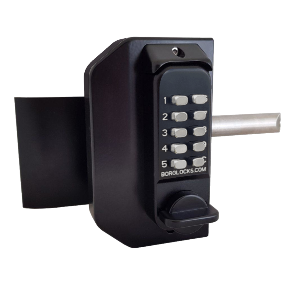 BORG LOCKS BL3080 MG Pro ECP Easicode Mini Gate Lock Knob Operated Keypad With Inside Handed Pad Left Handed Push - Black (Marine Grade Pro)