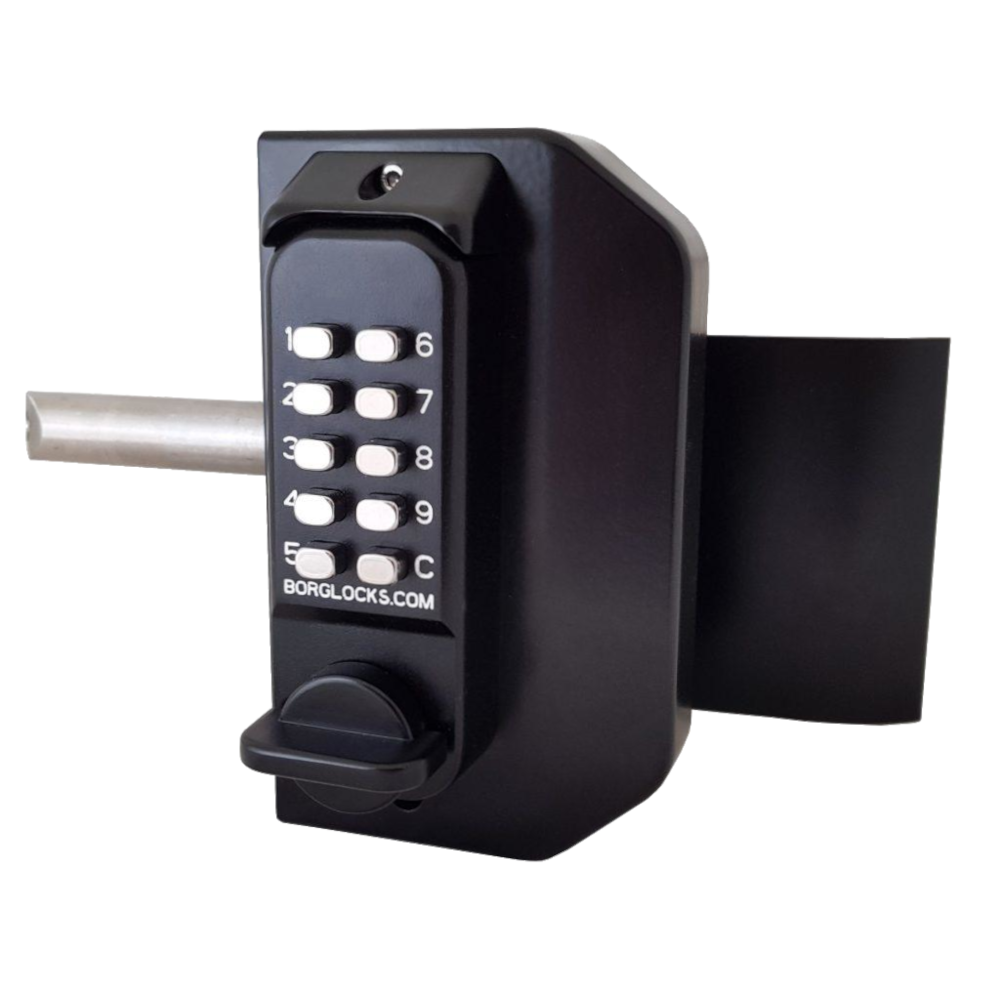 BORG LOCKS BL3080 MG Pro ECP Easicode Mini Gate Lock Knob Operated Keypad With Inside Handed Pad Right Handed Pull - Black (Marine Grade Pro)