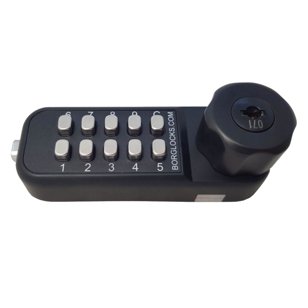 BORG LOCKS BL1716 Horizontal Mini Cabinet Lock Easicode Pro c w Cam And Key Override BL1716 MG Pro - Black (Marine Grade Pro)
