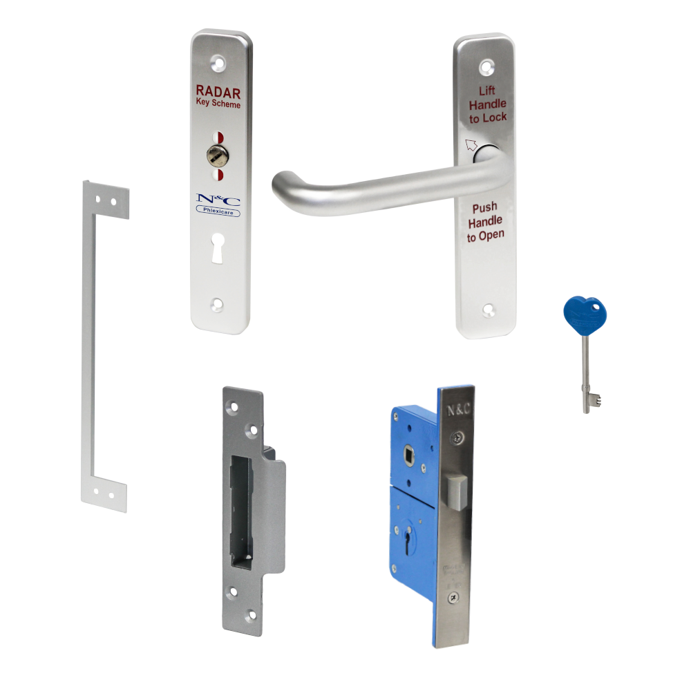 N&C Phlexicare Genuine RADAR Lockset SAA Left Hand - Satin Anodised Aluminium