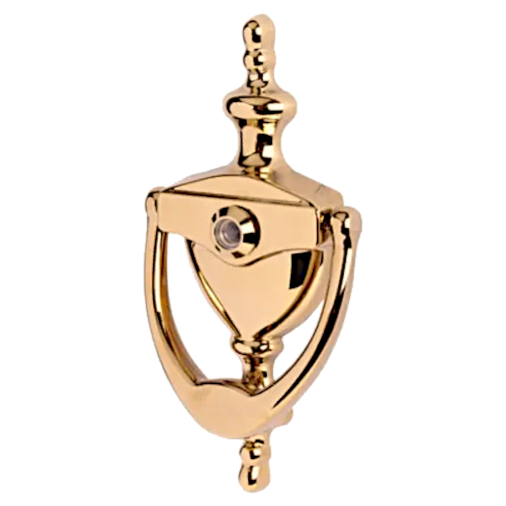 HOPPE Suited Traditional Knocker With 120 Degree Viewer AR727K 87143449 - Polished Brass